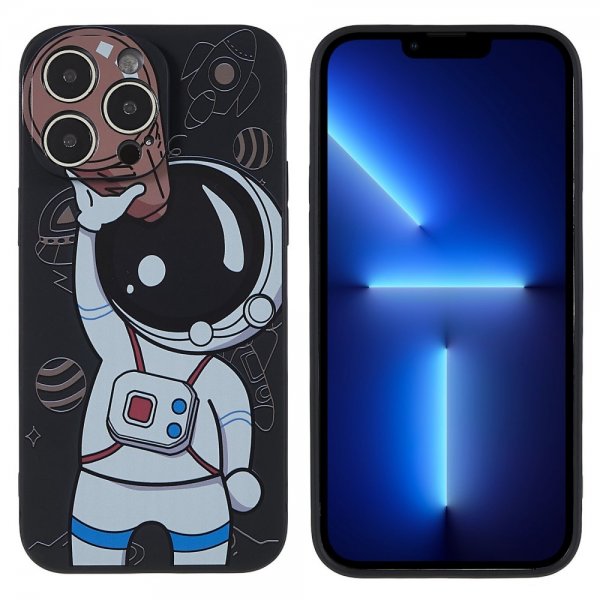 iPhone 14 Pro Max Deksel Astronaut Svart Brun