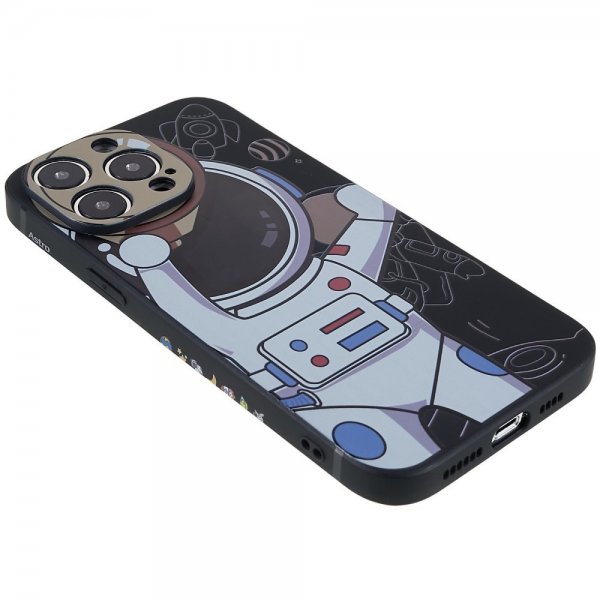 iPhone 14 Pro Max Deksel Astronaut Svart Grå
