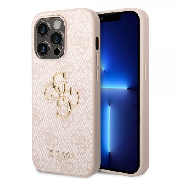 Guess iPhone 14 Pro Max Deksel Big Metal Logo Rosa