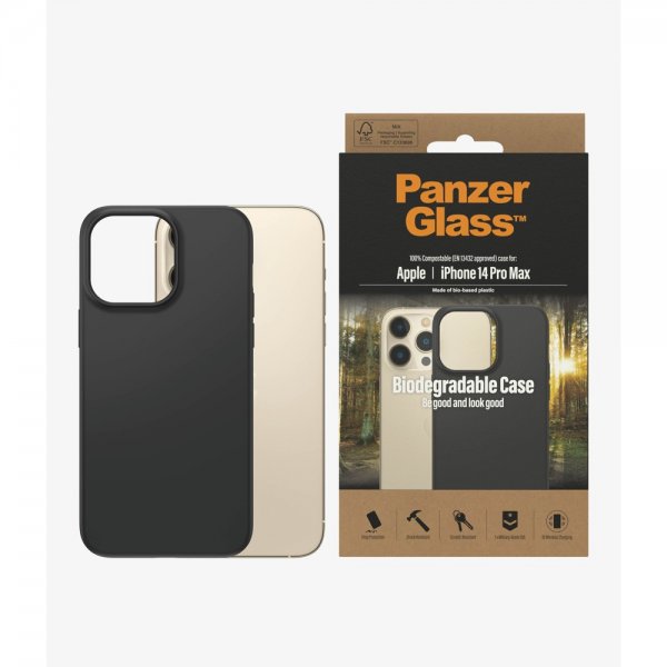 PanzerGlass iPhone 14 Pro Max Deksel Biodegradable Case Svart