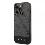 Guess iPhone 14 Pro Max Deksel Bottom Stripe Metal Logo Grå