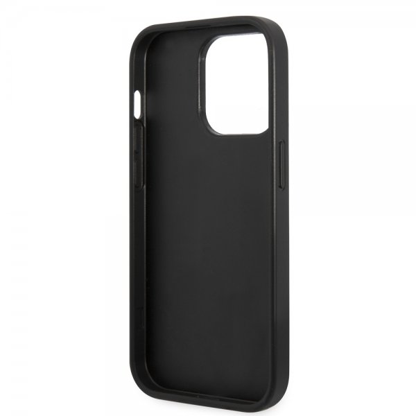 Guess iPhone 14 Pro Max Deksel Bottom Stripe Metal Logo Grå