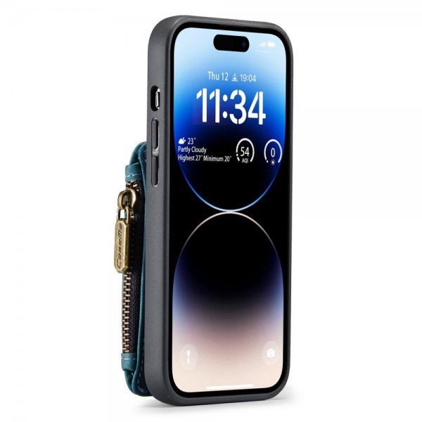 CaseMe iPhone 14 Pro Max Deksel C20 Kortlomme Glidelås Petrol