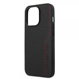 AMG iPhone 14 Pro Max Deksel Carbon Effect Stamped Logo Svart