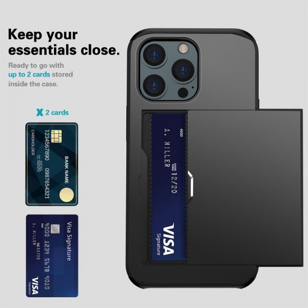 iPhone 14 Pro Max Deksel Card Slide Svart