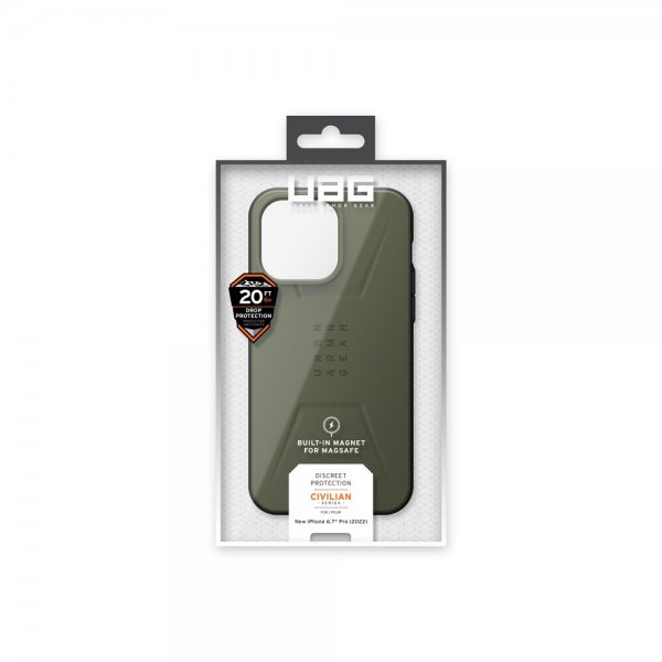 Urban Armor Gear (UAG) iPhone 14 Pro Max Deksel Civilian MagSafe Olive