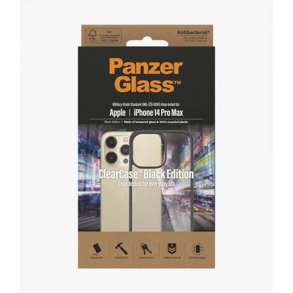 PanzerGlass iPhone 14 Pro Max Deksel ClearCase Black Edition