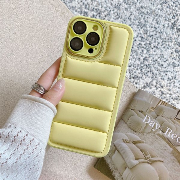 iPhone 14 Pro Max Deksel Down Jacket Design Gul