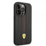 Ferrari iPhone 14 Pro Max Deksel Embossed Stripes Rød