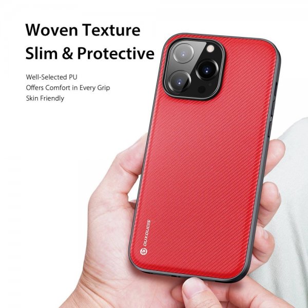 Dux Ducis iPhone 14 Pro Max Deksel FINO Series Rød
