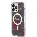 Guess iPhone 14 Pro Max Deksel Flower MagSafe Kaki
