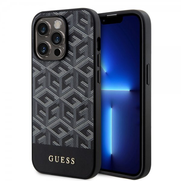 Guess iPhone 14 Pro Max Deksel G Cube MagSafe Svart