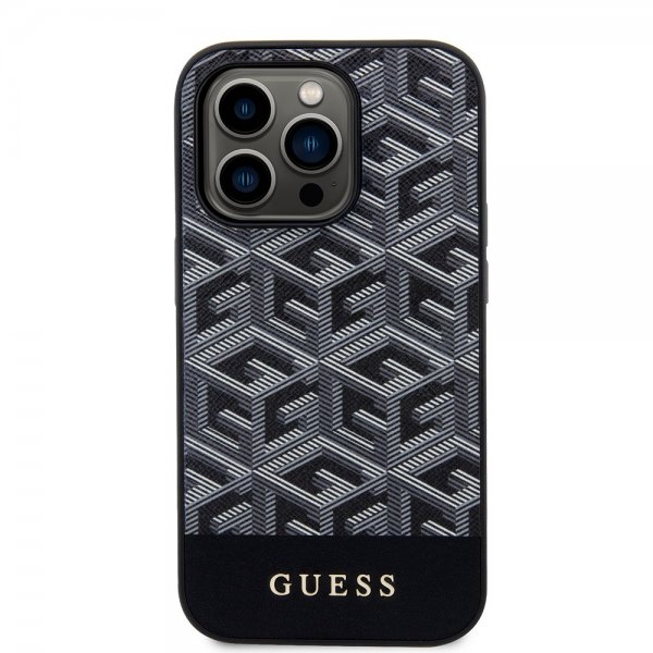 Guess iPhone 14 Pro Max Deksel G Cube MagSafe Svart