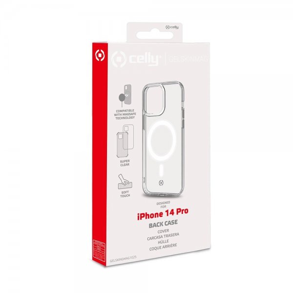 Celly iPhone 14 Pro Max Deksel GELSKINMAG MagSafe Transparent