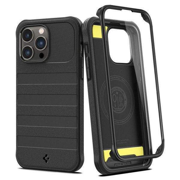Spigen iPhone 14 Pro Max Deksel Geo Armor 360 MagFit Svart