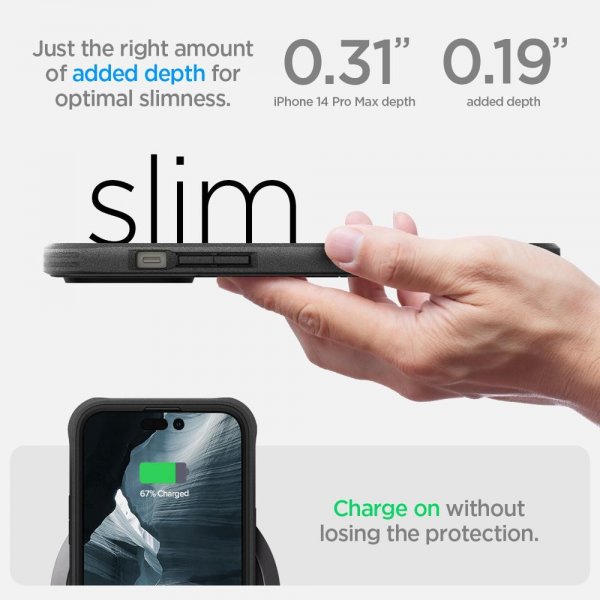 Spigen iPhone 14 Pro Max Deksel Geo Armor 360 MagFit Svart