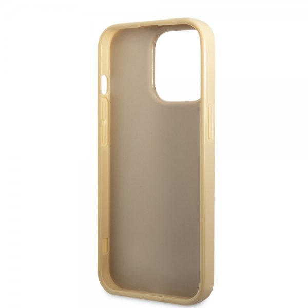 Guess iPhone 14 Pro Max Deksel Glitter Flakes Metal Logo Gull