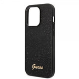 Guess iPhone 14 Pro Max Deksel Glitter Flakes Metal Logo Svart