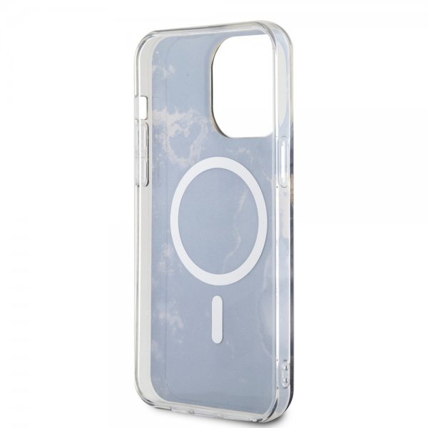 Guess iPhone 14 Pro Max Deksel Golden Marble MagSafe Svart