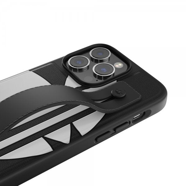 Adidas iPhone 14 Pro Max Deksel Handstrap Case Svart Hvit