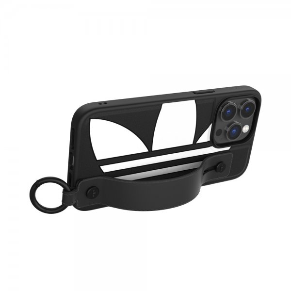 Adidas iPhone 14 Pro Max Deksel Handstrap Case Svart Hvit