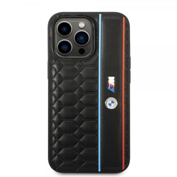 BMW iPhone 14 Pro Max Deksel Hexagonal Pattern Svart