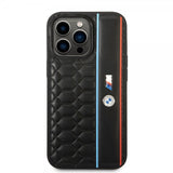 BMW iPhone 14 Pro Max Deksel Hexagonal Pattern Svart