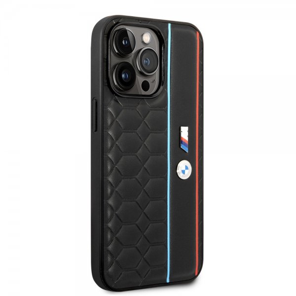 BMW iPhone 14 Pro Max Deksel Hexagonal Pattern Svart