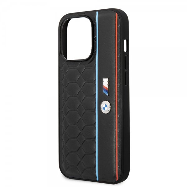 BMW iPhone 14 Pro Max Deksel Hexagonal Pattern Svart