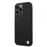 BMW iPhone 14 Pro Max Deksel Hot Stamp Metal Logo Svart