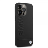 BMW iPhone 14 Pro Max Deksel Hot Stamp Metal Logo Svart