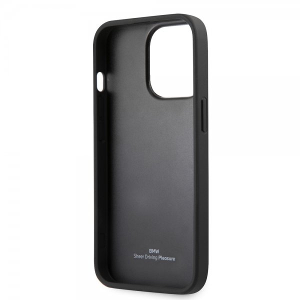 BMW iPhone 14 Pro Max Deksel Hot Stamp Metal Logo Svart