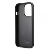 BMW iPhone 14 Pro Max Deksel Hot Stamp Metal Logo Svart