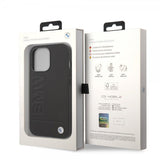 BMW iPhone 14 Pro Max Deksel Hot Stamp Metal Logo Svart