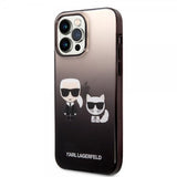Karl Lagerfeld iPhone 14 Pro Max Deksel Karl & Choupette Gradient Svart