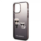 Karl Lagerfeld iPhone 14 Pro Max Deksel Karl & Choupette Gradient Svart