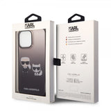 Karl Lagerfeld iPhone 14 Pro Max Deksel Karl & Choupette Gradient Svart