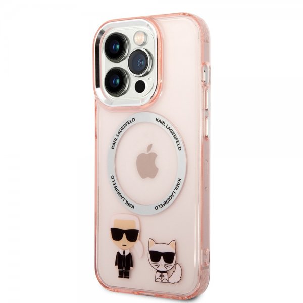 Karl Lagerfeld iPhone 14 Pro Max Deksel Karl & Choupette MagSafe Rosa