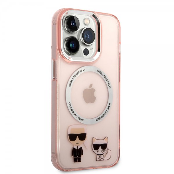 Karl Lagerfeld iPhone 14 Pro Max Deksel Karl & Choupette MagSafe Rosa
