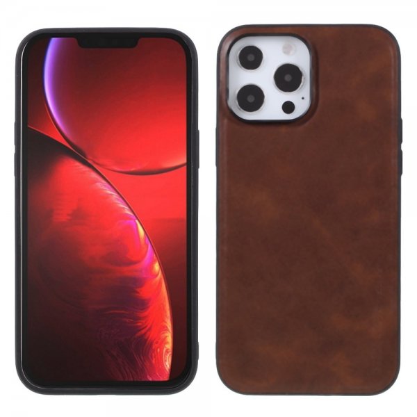 X-Level iPhone 14 Pro Max Deksel Skinntekstur Brun