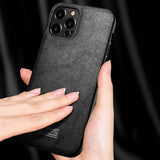Sulada iPhone 14 Pro Max Deksel Skinntekstur Svart
