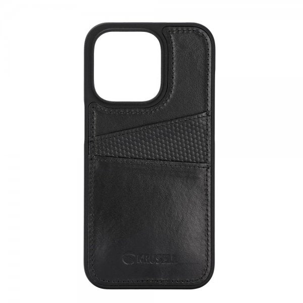 Krusell iPhone 14 Pro Max Deksel Leather CardCover Svart