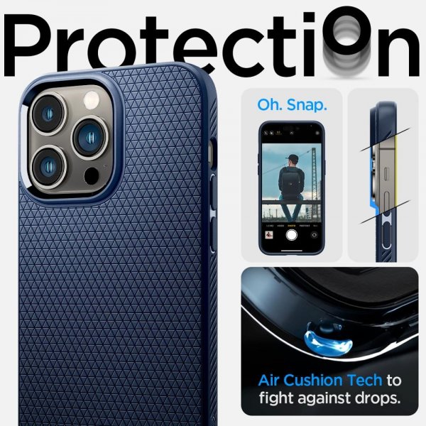 Spigen iPhone 14 Pro Max Deksel Liquid Air Navy Blue