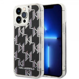 Karl Lagerfeld iPhone 14 Pro Max Deksel Liquid Glitter Monogram Svart