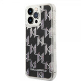 Karl Lagerfeld iPhone 14 Pro Max Deksel Liquid Glitter Monogram Svart