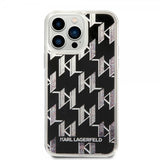 Karl Lagerfeld iPhone 14 Pro Max Deksel Liquid Glitter Monogram Svart