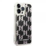 Karl Lagerfeld iPhone 14 Pro Max Deksel Liquid Glitter Monogram Svart