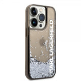 Karl Lagerfeld iPhone 14 Pro Max Deksel Liquid Glitter Translucent Svart