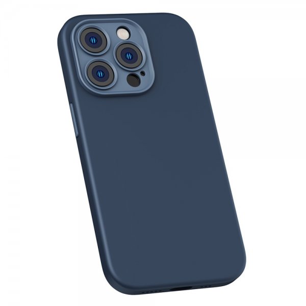 Baseus iPhone 14 Pro Max Deksel Liquid Silica Gel MagSafe Blå