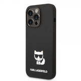 Karl Lagerfeld iPhone 14 Pro Max Deksel Liquid Silicone Choupette Svart